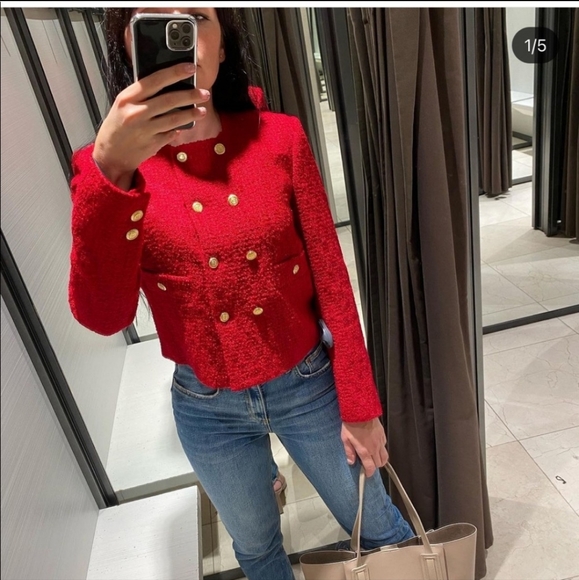 Zara Textured Double-breasted jacket - Picture 8 of 14